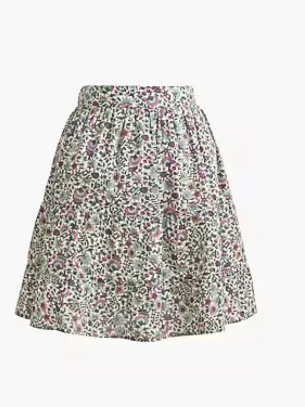 J. Crew Floral Circle Skirt in Pink and Green